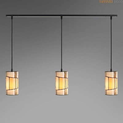 Suspended Lamp Art Déco 3x B&W