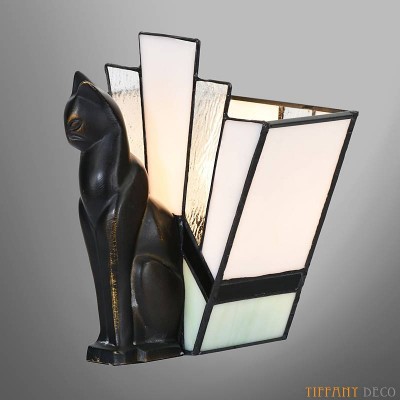 Tiffany Lamp Sitting Cat