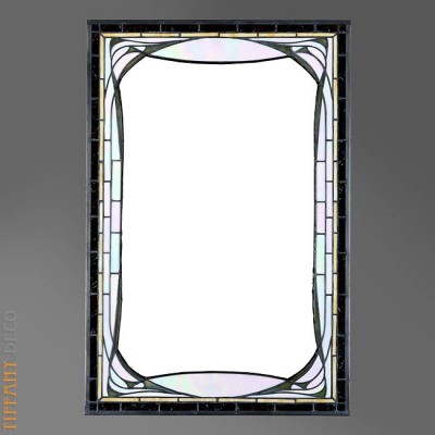 Mirror in Tiffany Glass Art-Déco B&W