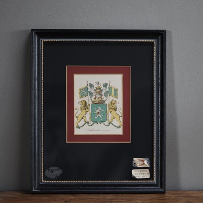 5 Lithographs of Heraldic arms cards