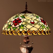 Tiffany Floor Lamp Red Flower
