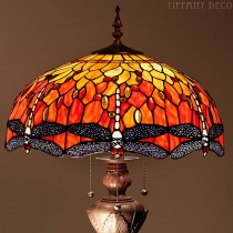 Tiffany Floor Lamp Dragonfly Orange