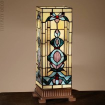 Square Tiffany Lamp RetroBlue Medium