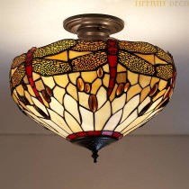 Tiffany Ceiling Lamp Dragonfly Gold Medium