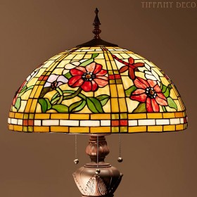 Tiffany Floor Lamp Red Flower