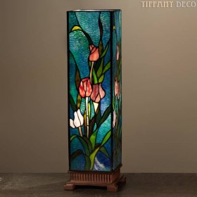 Square Tiffany Lamp Carré Tulips large