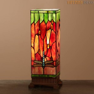 Square Tiffany Lamp Dragonfly Medium