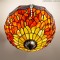 Tiffany Ceiling Lamp Dragonfly Orange Medium