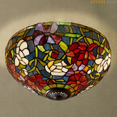 Plafonnier Tiffany fleurs Medium