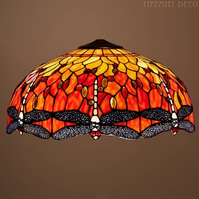 Abat-jour tiffany  Dragonfly Orange Large