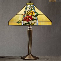 Lampe tiffany carré Fleurs