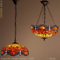 Lampe  Suspendue Dragonfly Orange  Medium