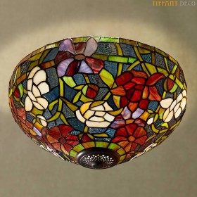 Plafonnier Tiffany fleurs Medium