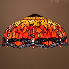 Abat-jour tiffany  Dragonfly Orange Large