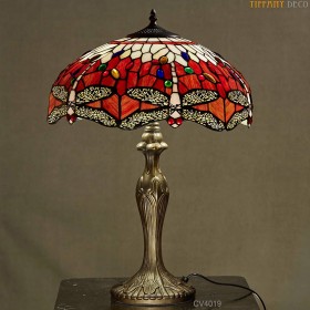 Lampe Tiffany Dragonfly Red Medium
