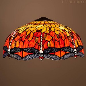 Abat-jour tiffany  Dragonfly Orange Large