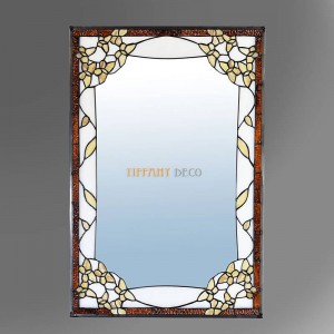 Miroir en verre Tiffany Papillons