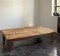 Table central en bois massif et fer