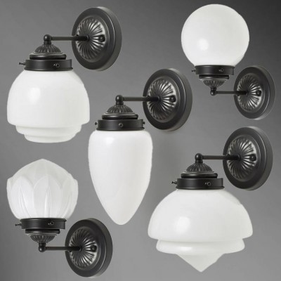 Art Déco Wandlamp @8 zwart