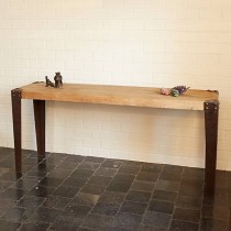 Console in massief hout en smeedijzer