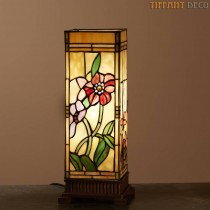 Vierkante Tiffany Lamp Libellen en bloemen Medium