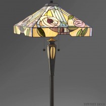 Tiffany Vloerlamp gestyleerde roos 