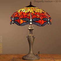 Tiffany Lamp Dragonfly Orange Medium