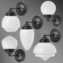 Art Déco Wandlamp @8 zwart