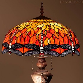 Tiffany Vloerlamp Dragonfly Orange