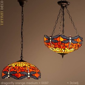 Tiffany hanglamp Dragonfly Orange Medium