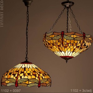 Tiffany hanglamp Dragonfly Gold Large