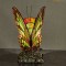 Tiffany lampje Vlinder Oranjerood & groen
