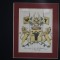 Set van 5 Litho's van Heraldische wapenkaarten